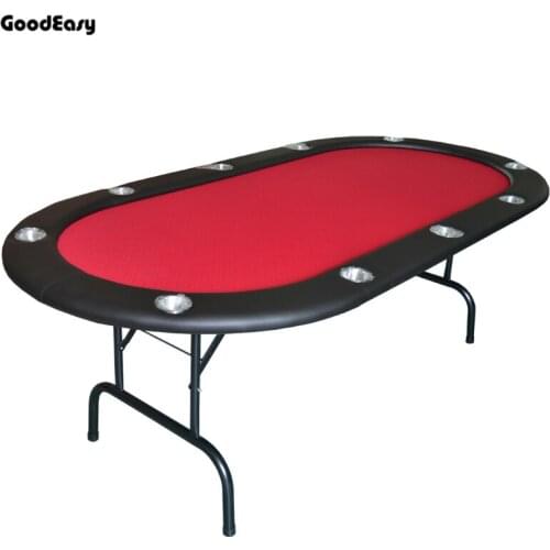 213*107*76cm Foldable Poker Table Texas Hold'em Gambling Baccarat Two Fold with Waterproof Fabric 4colors Red/Blue/Green/Black