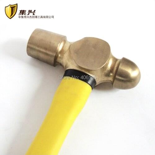 2lb/0.91kg Non-sparking Copper Alloy Ball Pein Hammer with Fiberglass Handle,Safety Hand Tools
