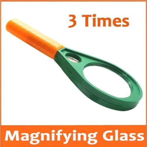 3 Times Straight Handle Toys Gift Hand-held Reading Glasses Magnifier for Old Man Children 3X Educational Magnifying Glass