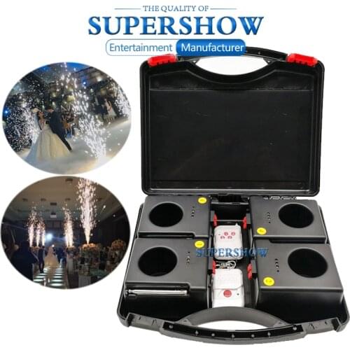 4 Cues Receivers D04 Wireless Remote Stage Firework Fountain System 1 Case 4 Base Firing System for Wedding Stage Party