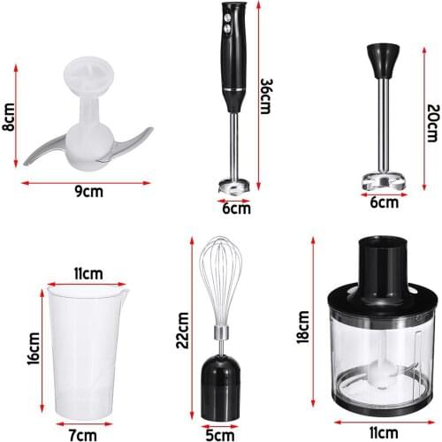 4 in 1 Hand Blender for Kitchen 500W Multifunction Blender with 2 Adjustable Speed Hand Blender For Smoothies Mash Sauce J2Y