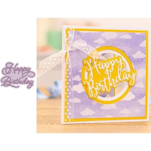 Happy Birthday Day Artistic Words Letters Metal Cutting Dies Scrapbooking Album Paper DIY Cards Crafts Embossing Dies New 2019