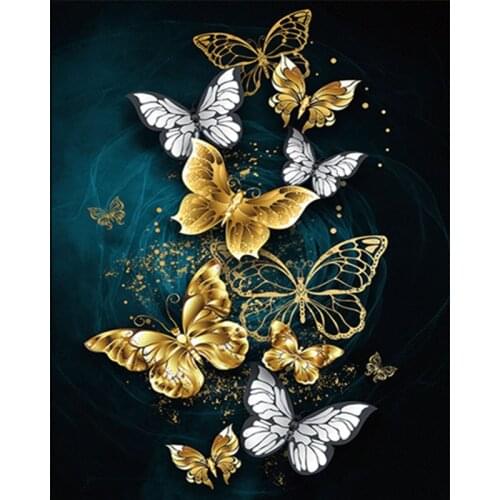 LUOVIZEM DIY 5D Diamond Painting Butterfly Insect Pattern Full Square/Round Drill Mosaic Embroidery Cross Stitch Home Decor