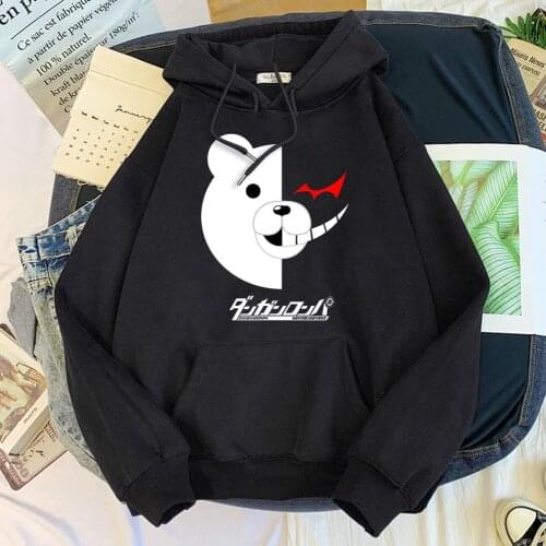 Devil Bear Personality Print Autumn Warm Hoodie For Girls Loose Streetwear Hoodies Women Aesthetics Fashion WomenS Sweatshirts
