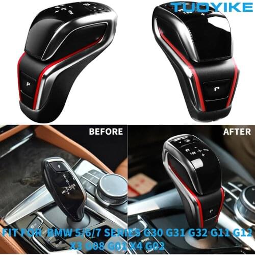 LHD RHD Carbon Fiber Car Gear Shift Shifter Knob Lever For BMW M Sport 5/6/7 Series G30 G31 G32 G11 G12 X3 G08 G01 X4 G02 2018