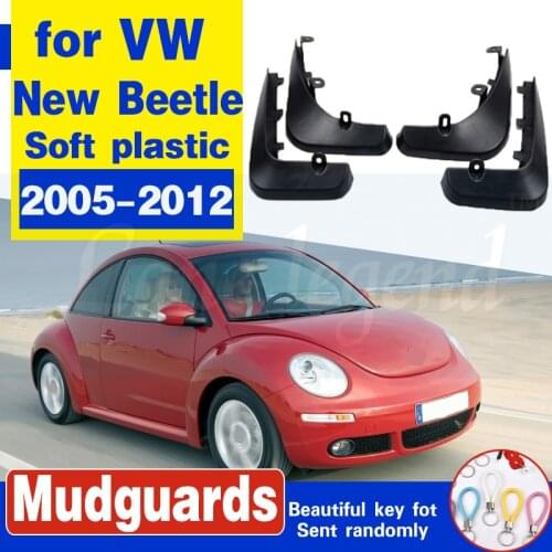 For VW New Beetle 2005-2011 Mudflaps Splash Guards Front Rear Mud Flap Mudguards 2006 2007 2008 2009 2010 Set Molded Mud Flaps