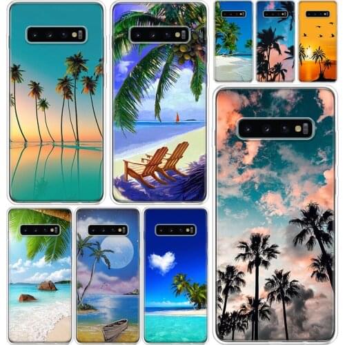 Sea Tropical palm trees Beach Phone Case Cover For Samsung Galaxy A51 A71 A50S A70S A10 A20E A30 A40 A01 A21 A41 M30S S A6 A7 A8