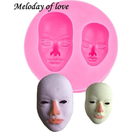 Face mould in cake DIY fondant cake decorating tools silicone mould Clay chocolate mold dessert tool T0009