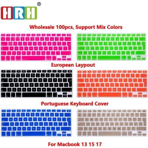 HRH Wholesale 100PCS Portuguese Silicone Keyboard Cover Skin Keyboard Protective Film for Mac Book Air 13.3 Keyboard Protector
