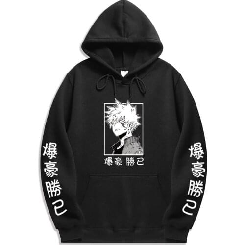My hero academia Unisex Hoodies Japanese Anime Bakugou Katsuki Printed Mens Hoodie Harajuku Streetwear Casual Sweatshirts