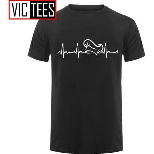 Men New Fashion Heartbeat of Chef T Shirts Summer Style Cotton Love Cook T-shirt Tops Camisetas Masculina