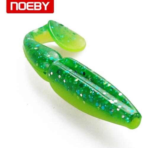 NOEBY 6pieces 80mm 3.5g Paddle Tail Soft Lure Fishing Artificial Baits Bass Fishing Tackle S3109