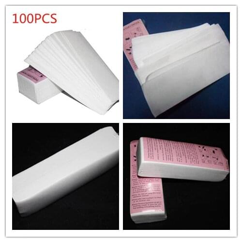 New 100pcs pack Professional Hair Removal Tool Depilatory Paper Nonwoven Epilator Women Wax Strip Paper Roll Waxing Smooth Legs