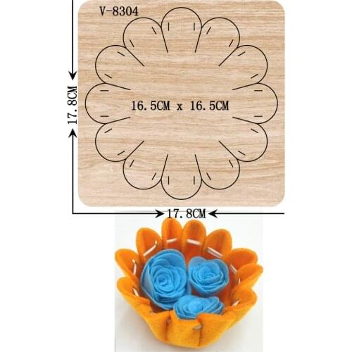 New Flower basket wooden dies cutting dies for scrapbooking Multiple sizes V-8304