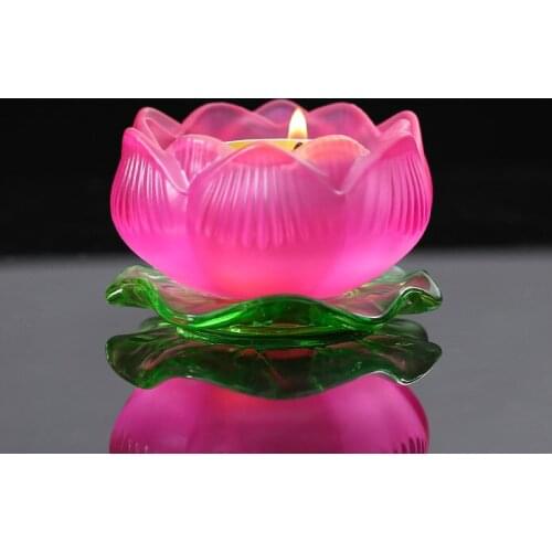 4.5x8cm Lotus Candle Holders for Home Decor Glass Wedding Candlestick Candle Stand