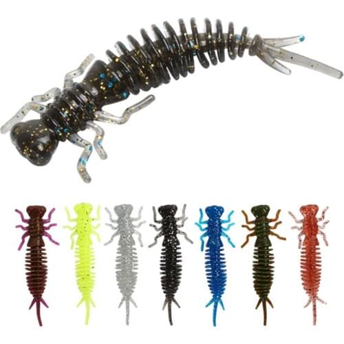 5pcs/lot Quality Larva Soft Lures 55mm 75mm 100mm Artificial Silicone Soft Bait Worm Fishing Wobblers Bass Carp Swimbaits