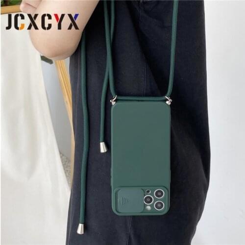 Shockproof Crossbody Lanyard Camera Protection Case For iPhone 11 12 Pro Max MiNi X XS XR 7 8 plus SE 20 Bumper Soft Back Cover