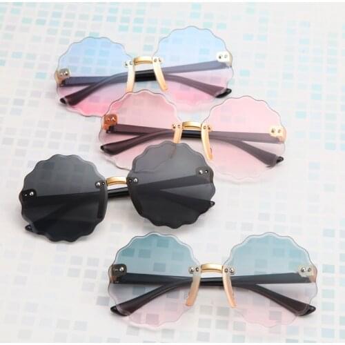 2021 Vintage Kids Sunglasses Child Sun Glasses Round Flower Gafas Baby Children UV400 Sport Sunglasses Girls Boys Oculos De Sol