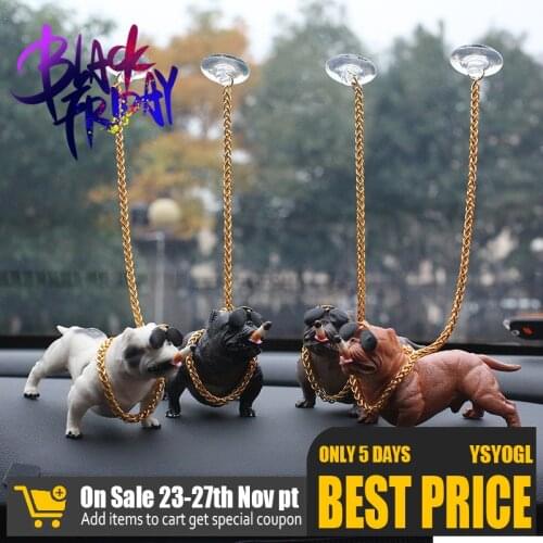 Super Cool Car Ornament Bully Dog Car Dashboard Toys Creative Personality Dog Decor Dolls Car Decoration Interior Simulation Toy