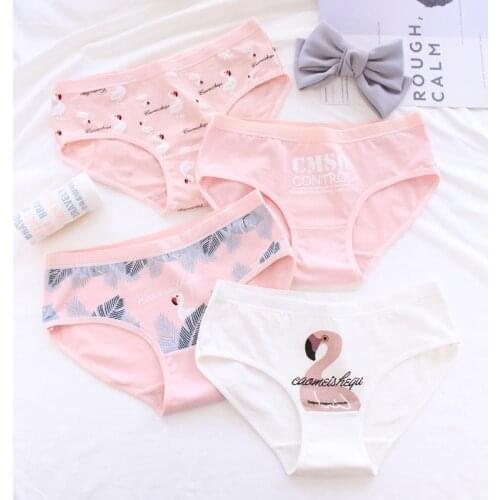 Panties for women cotton Flamingo pattern print cute underwear gril briefs cartoon lingerie woman underpants female panty