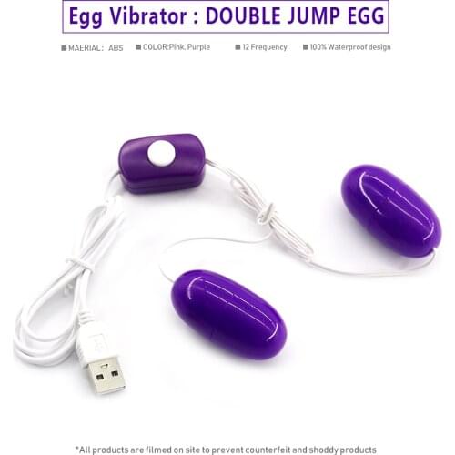 EXVOID USB Power Dual Egg Vibrator G-Spot Massager Clitoris Stimulator Sex Toys for Women Adult Products Vibrating Egg