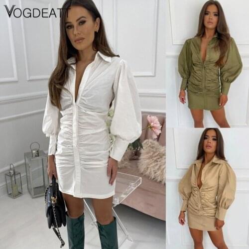 VOGDEATT Fashionable Shirt Dresses