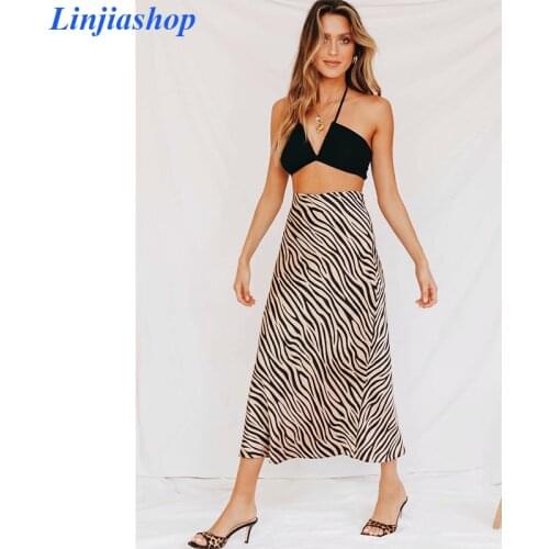 Linjiashop elegant split skirt slim waist vintage leopard women ourwear wrap high waist midi skirt dropshipping