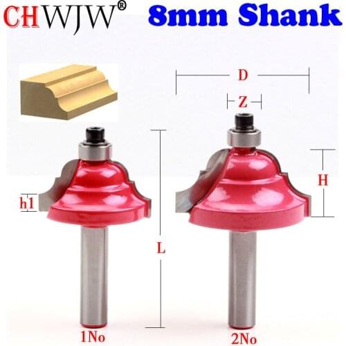 1pc High Quality Double Roman Ogee Edging Router Bit - Large - 8mm shank Dovetail Router Bit Cutter wood working