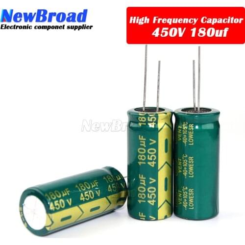 10PCS Aluminum electrolytic capacitor 180UF 400V 450V high frequency low resistance long life direct inserted 180UF18*40MM Green