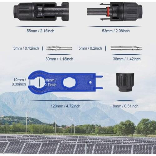 12 Pcs Solar Connectors with Spanners Solar Panel Cable Connectors 6 Pairs Parts R7UB