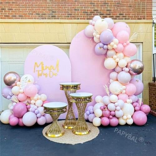 133pcs Macaron Pink Yellow Balloons 4D Chrome Ball Arch Garland Kit Birthday Wedding Party Balloon Decoration Backdrop Globos