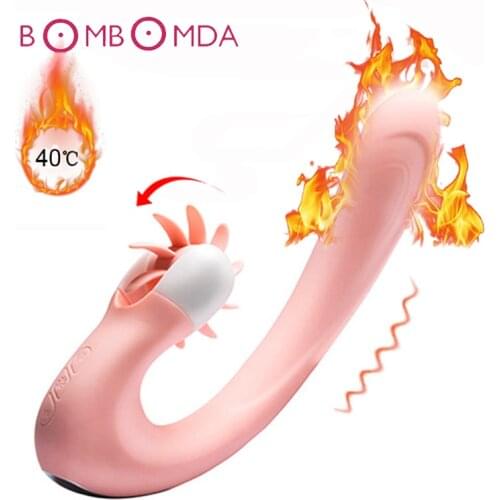20 Frequency Roating Heating G Spot Vibrator 20 Speed Vibtating Tongue Licking Clitoris Stimulation Orgasm Massager Sex Products