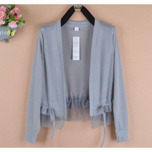 2021 Summer New Soft Chic Sun-protection Long Sleeve Shawl Tops Women Knitted Loose Plus Size Thin Solid Casual Cardigan L175