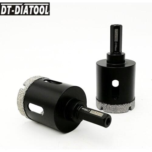 2pcs Diameter 44mm Dry Diamond Drill Hole Saw Drill Core Bits Hexagon shank Core Drilling Bits for Granite Marble Ceramic Tile