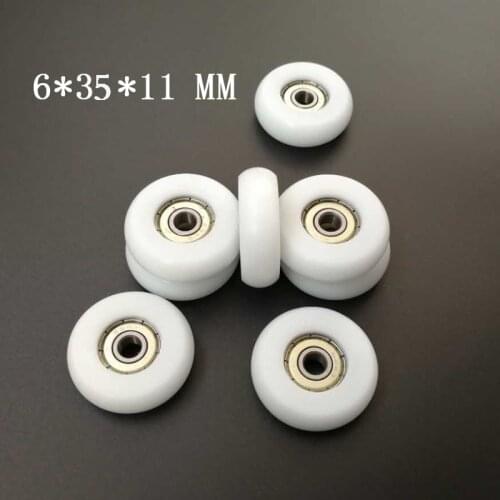 6*35*11mm,sliding gate window nylon roller wheel stainless steel 626ZZ bearing bore 6mm,diameter 35mm,thickness 11mm. 10pcs/lot
