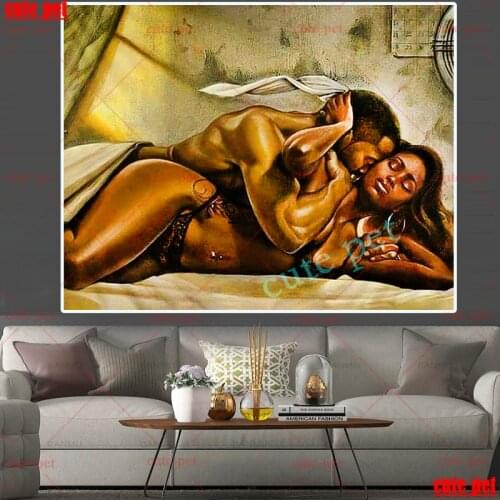 5d diamond painting Black sexy men and women round diamond mosaic home decoration embroidery pattern embroidery handmade gift