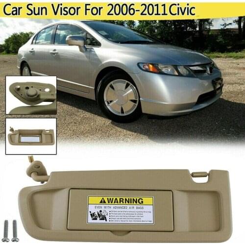 AU04 -83280-SNA-A01ZB Car Front Left Driver Sun Visor Assembly for 2006-2011 Honda Civic Coupe/Sedan, Beige
