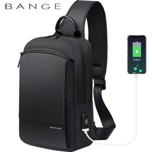 BANGE Fashion Men Travel Waterproof Casual Male Chest Sports Packs Messenger Shoulder Bag Boys Running for iPad mini