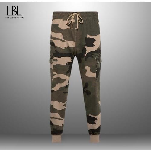 Mens Fashion Streetwear Casual Camouflage Jogger Pants Male Sportswear Skinny Sweatpants Man Slim Fitness Jogger Track Pants New