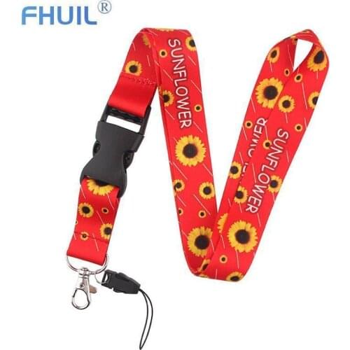 Flower Lanyard Cute Phone Charm Mobile Phone Neck Strap Pink Lanyards for keys Handy Kette Keycord Laniere iPhone Straps