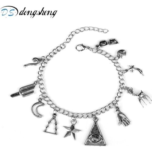 Dongsheng Fantastic Beasts And Where to Find them Bracelet Star Moon Christmas Tree Hand Glass Animal Vintage Bangle Bracelet-25