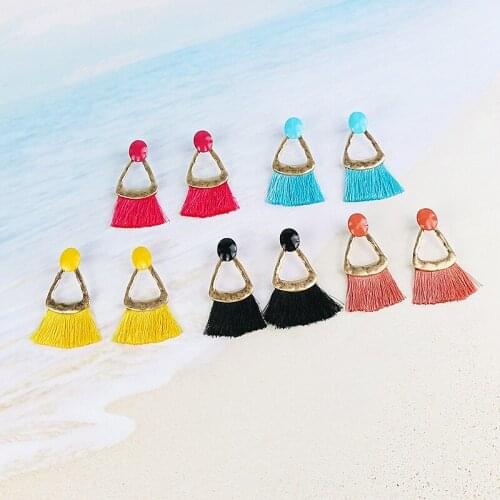 Exknl Vintage Tassel Earrings Women Big Fringe Long Drop Earrings Ethnic Bohemian Boho Hanging Dangle Earrings Accessories 2021