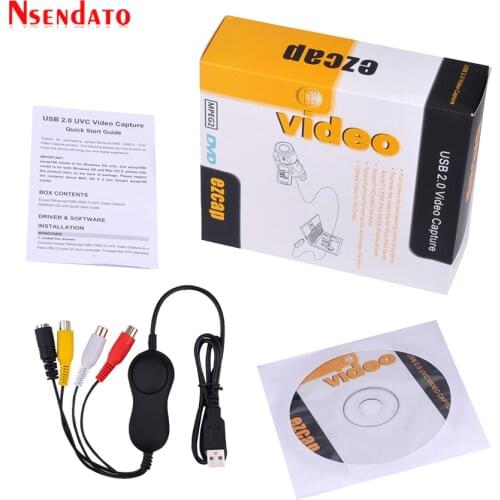 USB2.0 Video Audio Grabber Card Analog Video Recording to Digital USB UVC Capture Convert for XBOX PS3 VHS Windows MAC Android