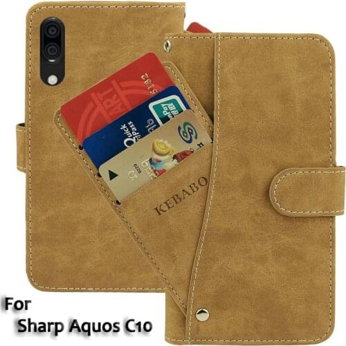 Leather Wallet For Sharp Aquos C10 Case 5.5" Flip Retro Luxury Front Card Slots Cases Cover Business Magnetic Phone Bags
