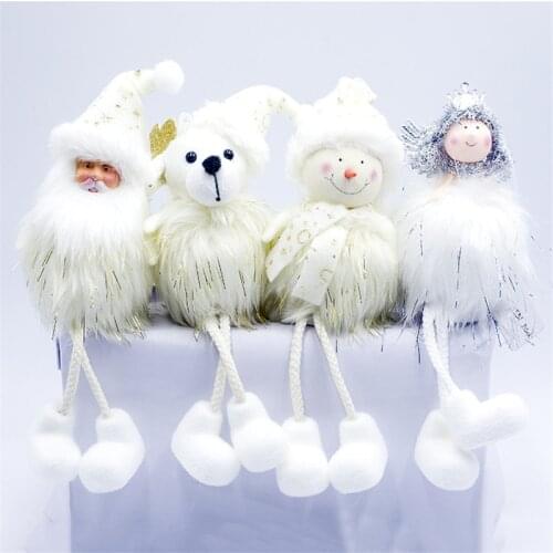 Creative Christmas Ornaments Plush Foam Fabric Santa Claus Doll Decoration Snowman Pendant
