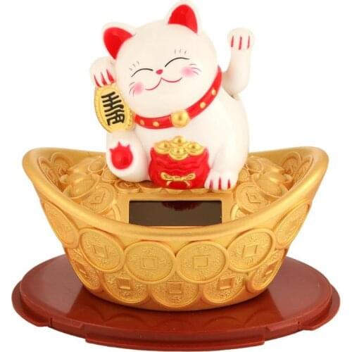 Lucky Cat Japanese Wealth Waving Shaking Hand Maneki Neko Fortune Welcome Cat Craft Car Shop Hotel Home Restaurant Decor Gift