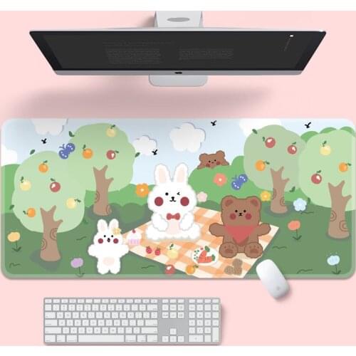 Cute Mouse Pad Super Creative INS Tide Large Game Computer Keyboard Office Long Table Mat Kawaii Desk for Teen Girls for Bedroom