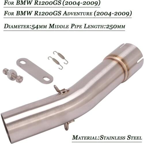 Motorcycle Stainless Steel Middle Link Pipe Exhaust System for BMW R1200GS Adventure R1200GS 2004 2005 2006 2007 2008 2009