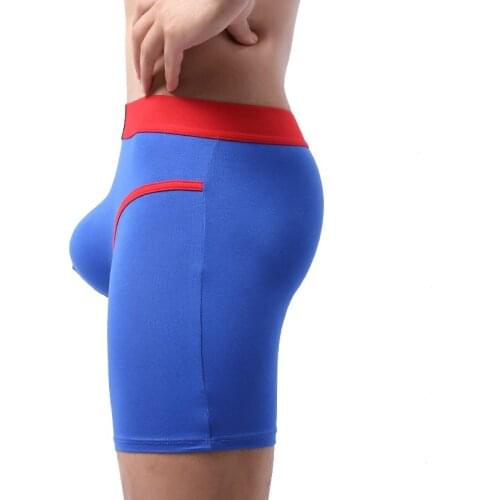 Richkeda Store New 2021 Mens Cotton Long Boxers Shorts Underwear Man U Convex Boxer Slip Panties Long Leg Underpants Sculpting