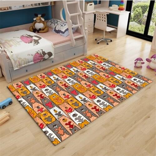 Cartoon Bear Kids Carpet Soft Flannel Bedside Mat Bedroom Decoration Teen Room Rug Bathroom Mat Custom Carpet Hallway Mat Cute